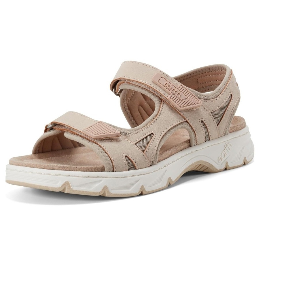 Earth Sport Sandals Women 6M Pink Tan Adjustable Strap Walking Comfort 6M- NWOT